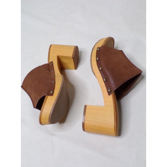 MIA Merel Studded Block Heel Mule Sandal Shoes 39  9 Brown NEW - Picture 7 of 11